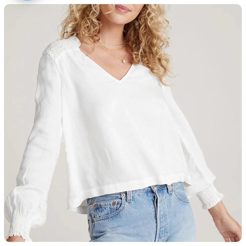 Bella Dahl Smocked Yoke Blouse - size L